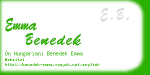 emma benedek business card